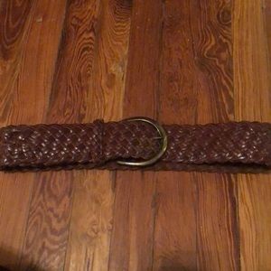 Beautiful brown leather braided belt by Express
